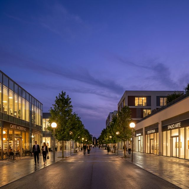 Distretto commerciale moderno di Arese con attività locali