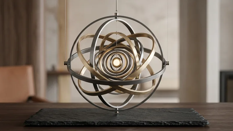 Scultura cinetica con ingranaggi di precisione in ottone spazzolato su sfondo scuro, metafora dei workflow di automazione marketing per piccole e medie imprese